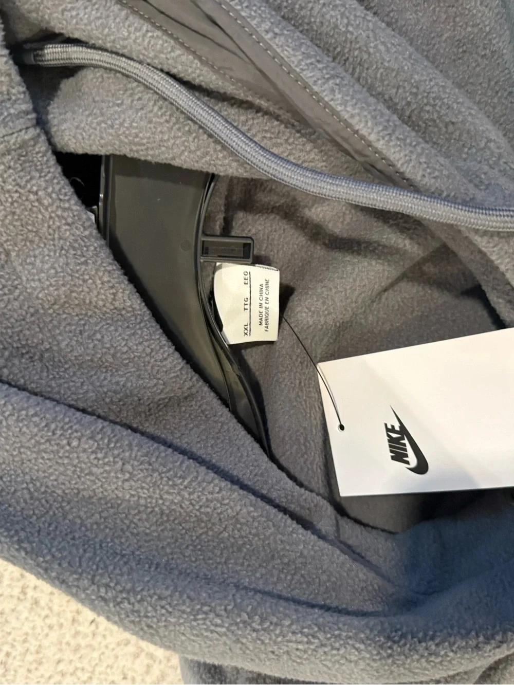 Nike Fleece Hoodie XL Gray Pullover Swoosh Logo‎ Cozy Athleisure Men NWT
